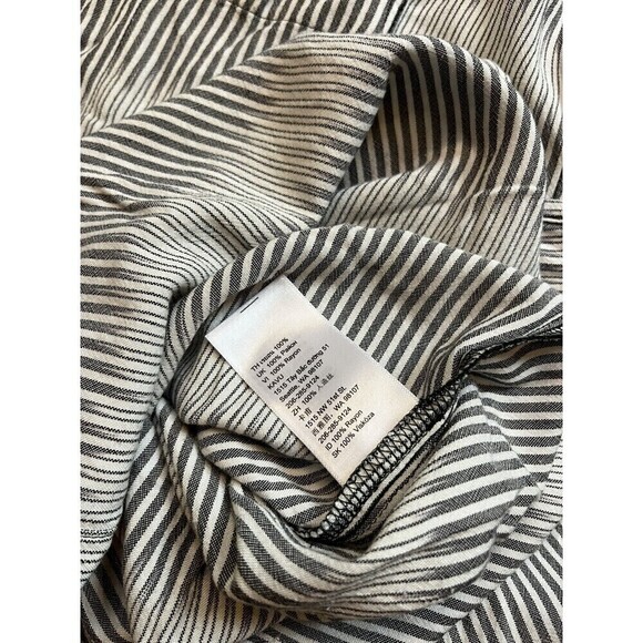 KAVU La Paz Sea Salt Striped Short Sleeve Button Down Midi Shirt Dress Medium - Picture 9 of 9